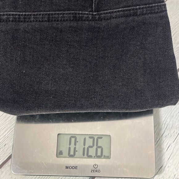 Saltwater Luxe Mini Skirt Women Small Washed Black Denim Button Fly Academia Y2K - Picture 10 of 10